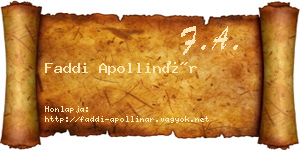 Faddi Apollinár névjegykártya